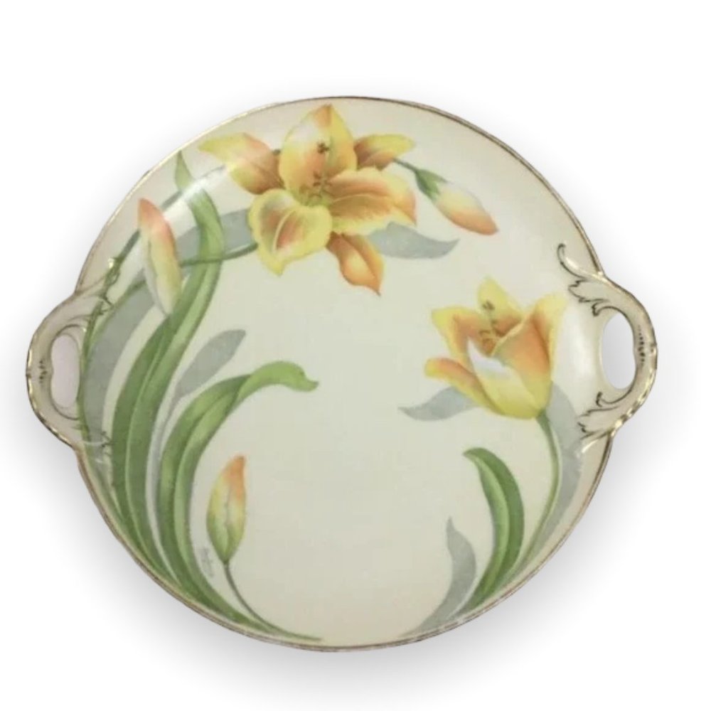 Vintage Doufreux Bavaria Hand Painted Lily Plate - Picture 1 of 8